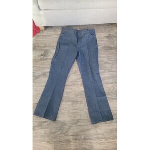 Vintage Wrangler Flare Leg Jeans 42x34 Made in USA 14 oz Plus Denim WRANDOM 350